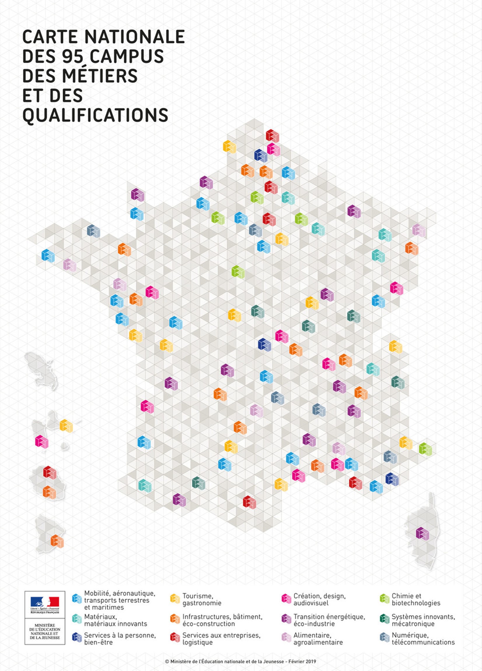 Carte des campus des métiers